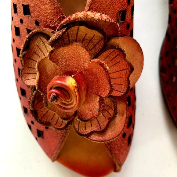 Brand new L'Artiste open toe genuine leather heel slingbacks US size 7 EUR 37 - Picture 5 of 8